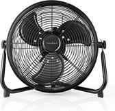 Nedis Vloerventilator | 300 mm | Traploos Verstelbare Ventilator Snelheid | Kantelbaar | Oplaadbaar | USB-A | Zwart