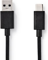 Nedis USB-Kabel | USB 3.2 Gen 1 | USB-A Male | USB-C™ Male | 5 Gbps | Vernikkeld | 1.00 m | Rond | PVC | Zwart | Label