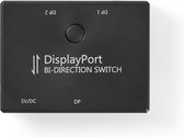 Nedis DisplayPort-Schakelaar | 2-Poorts | Tweerichtingsschakelaar | USB Gevoed | Maximale resolutie: 4K@60Hz | Zwart | Doos
