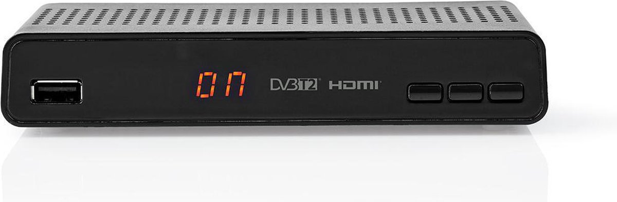 Nedis DVB-T2-Ontvanger - Free To Air (FTA) - 480i / 480p / 576i / 576p / 720p / 1080i / 1080p - H.265 - 1000 Kanalen - Ouderlijk toezicht - Elektronische programmagids - Afstandbestuurbaar - Zwart - Nedis