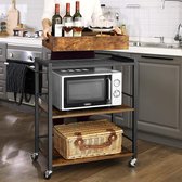 IN-HOMEXL Keuken Serveerwagen Emerson Bruin-zwart