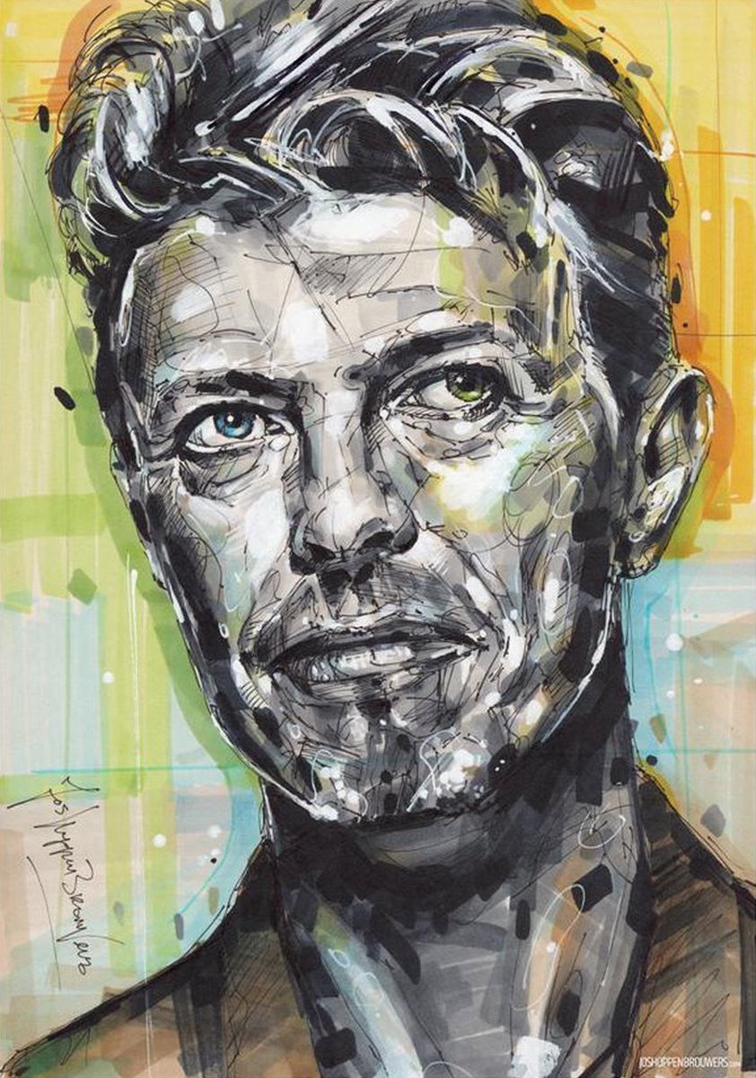 Passionforart.eu Poster - David Bowie - 30 X 40 Cm - Multicolor Full colour