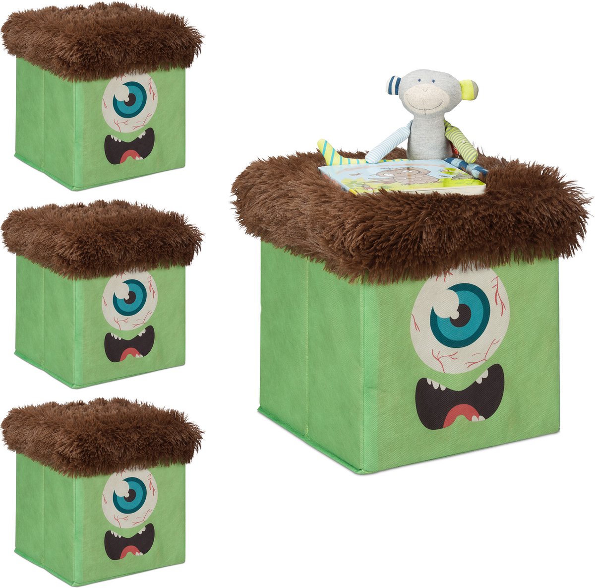 Relaxdays nachtkastje kinderkamer, met lade, HBD 42x34x32 cm, kinderen, op poten, hout & mdf, meisjes, wit-natuur