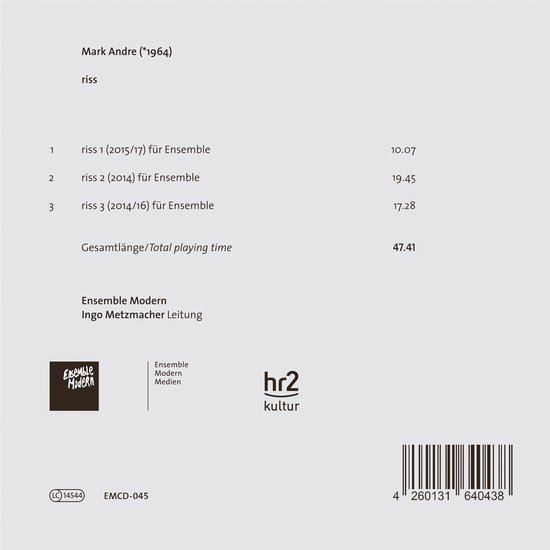 Ensemble Modern Ingo Metzmacher - Riss