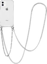 iMoshion Backcover met koord + armband hoesje - Ketting iPhone 11 hoesje - Zilver