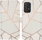 iMoshion Design Softcase Book Case Samsung Galaxy A52(s) (5G/4G) hoesje - White Graphic