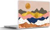 Laptop sticker - 12.3 inch - Patronen - Goud - Pastel - 30x22cm - Laptopstickers - Laptop skin - Cover