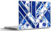 Laptop sticker - 17.3 inch - Delfts blauw - Design - Abstract - 40x30cm - Laptopstickers - Laptop skin - Cover
