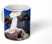 Mok - Koffiemok - Koe - Blauw - Neus - Dieren - Mokken - 350 ML - Beker - Koffiemokken - Theemok