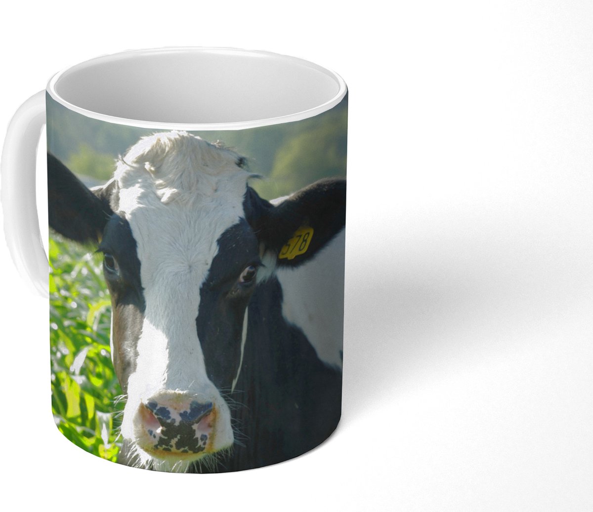 Mok - Koffiemok - Koe - Gras - Berg - Dieren - Mokken - 350 ML - Beker - Koffiemokken - Theemok