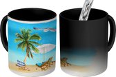 Mug magique - Photo sur tasses chaleureuses - Tasse à café - Chaise de plage - Parasol - Vogel - Aquarelle - Tasse Magic - Tasse - 350 ML - Tasse à thé - Décoration Sinterklaas - Cadeaux pour enfants - Chaussures cadeaux Sinterklaas