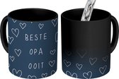 Magische Mok - Foto op Warmte Mokken - Koffiemok - Vaderdag cadeautje - Opa - Hart - Beste opa ooit - Spreuken - Magic Mok - Beker - 350 ML - Theemok - Mok met tekst