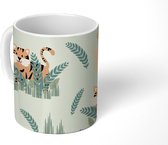 Mok - Geïllustreerd patroon van safaridieren - 350 ML - Beker