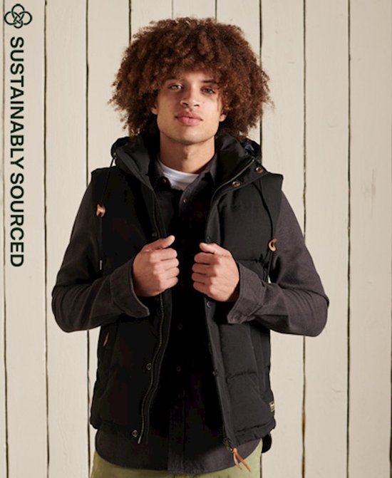 Superdry Heren Everest pufferbodywarmer met capuchon