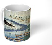 Mok - Een walvis bij Goto - schilderij van Katsushika Hokusai - 350 ML - Beker