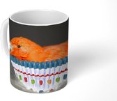 Mok - Koffiemok - Vogel - Cupcake vormpjes - Portret - Mokken - 350 ML - Beker - Koffiemokken - Theemok