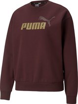 Puma Essentials+ Metallic Logo Crew Sweater Wit Dames - Maat M