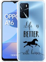 Oppo A16 / A16s Hoesje Life is Better with Horses - Designed by Cazy