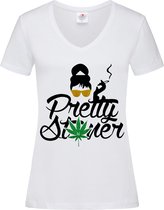 Toxicus Dames T-Shirt Pretty Stoner wit XL