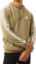 Adidas Essentials 3-Stripes Fleece Trui / Hoodie - Groen Heren - Maat XS