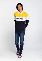 J&JOY - Poloshirt Mannen Moraine Lake Yellow & Navystripes