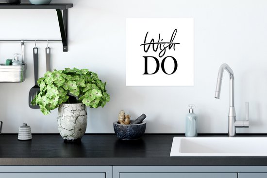 Affiche Wish - Sort - Zwart - Wit - 30x30 cm