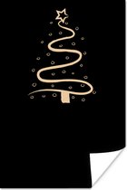 Poster Fijne kerst en een gelukkig Nieuwjaar - Spreuken - Quotes - Oud en nieuw - 40x60 cm - Kerstmis Decoratie - Kerstversiering - Kerstdecoratie Woonkamer - Kerstversiering - Kerstdecoratie voor binnen - Kerstmis