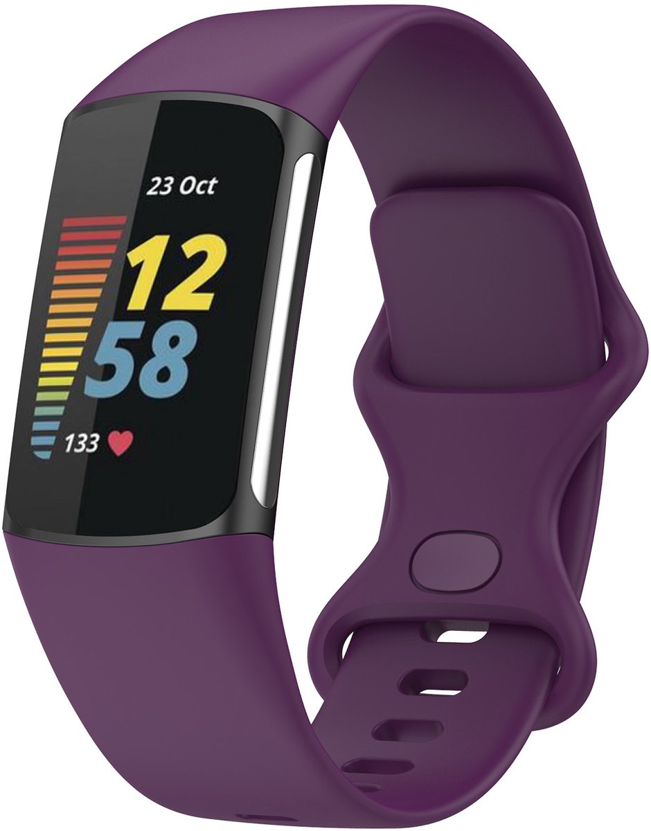 123watches sport band - paars - SM - Geschikt voor Fitbit Charge 5 & 6