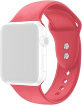 By Qubix Siliconen sportbandje - Koraal rood - Dubbele druksluiting - Geschikt voor Apple Watch 42mm - 44mm - 45mm - Ultra - 49mm - Compatible Apple
