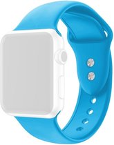 By Qubix Siliconen sportbandje - Blauw - Dubbele druksluiting - Geschikt voor Apple Watch 42mm - 44mm - 45mm - Ultra - 49mm - Compatible Apple watch