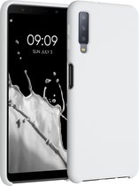 kwmobile telefoonhoesje voor Samsung Galaxy A7 (2018) - Hoesje met siliconen coating - Smartphone case in mat wit