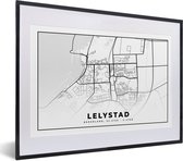 Fotolijst incl. Poster - Stadskaart - Lelystad - Nederland - 40x30 cm - Posterlijst - Plattegrond
