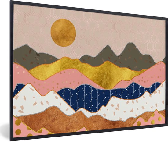 Affiche avec cadre Patterns - Goud - Pastel - 30x20 cm