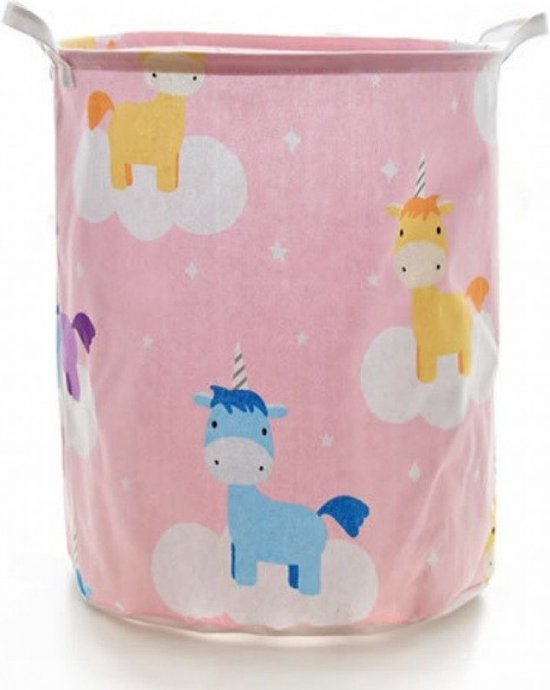 Opbergmand babykamer - Unicorn roze - Opbergzak met handvaten - Wasmand  Kinderkamer -... | bol.com