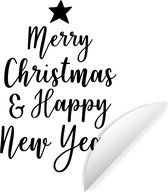 Noël citation Joyeux Noël et Happy année sur un autocollant fond blanc papier peint cercle mur - ⌀ 120 cm - peinture ronde - cercle de papier peint - cercle de mur - cercle vivant - auto-adhésif découpe et rond