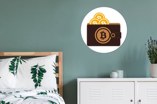 Wall Circle - Wall Circle Inside - Portefeuille Bitcoin - 60x60 cm - Décoration murale - Peintures Ronds