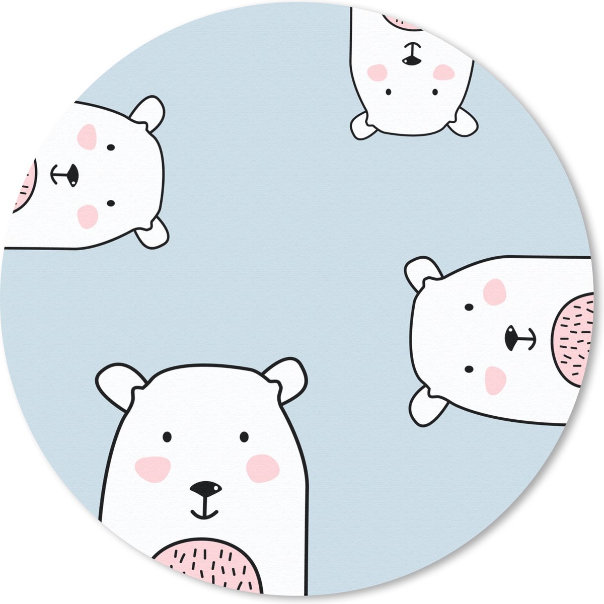 Muismat rond 40x40 cm - Mousepad Beer - Dieren - Kinderen - Ronde muismatten