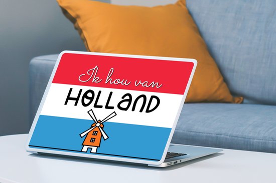 Autocollant pour ordinateur portable - 15,6 pouces - Drapeau - Moulin à vent - Nederland - 36x27,5 cm - Autocollants pour ordinateur portable - Skin pour ordinateur portable - Housse