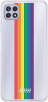 6F hoesje - geschikt voor Samsung Galaxy A22 4G -  Transparant TPU Case - #LGBT - Vertical #ffffff
