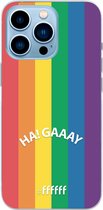 6F hoesje - geschikt voor iPhone 13 Pro - Transparant TPU Case - #LGBT - Ha! Gaaay #ffffff