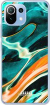 6F hoesje - geschikt voor Xiaomi Mi 11 Lite -  Transparant TPU Case - Fresh Waves #ffffff