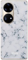 6F hoesje - geschikt voor Huawei P50 Pro -  Transparant TPU Case - Classic Marble #ffffff