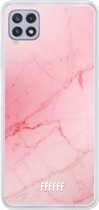 6F hoesje - geschikt voor Samsung Galaxy A22 4G -  Transparant TPU Case - Coral Marble #ffffff