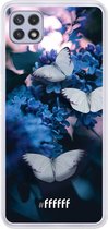 6F hoesje - geschikt voor Samsung Galaxy A22 4G -  Transparant TPU Case - Blooming Butterflies #ffffff