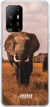 6F hoesje - geschikt voor OPPO A94 5G -  Transparant TPU Case - Elephants #ffffff