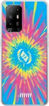 6F hoesje - geschikt voor OPPO A94 5G -  Transparant TPU Case - Flower Tie Dye #ffffff