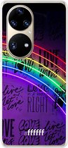 6F hoesje - geschikt voor Huawei P50 Pro -  Transparant TPU Case - Love is Love #ffffff