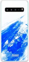 6F hoesje - geschikt voor Samsung Galaxy S10 5G -  Transparant TPU Case - Blue Brush Stroke #ffffff