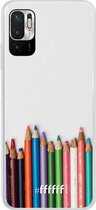 6F hoesje - geschikt voor Xiaomi Redmi Note 10 5G -  Transparant TPU Case - Pencils #ffffff
