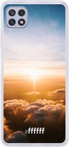 6F hoesje - geschikt voor Samsung Galaxy A22 4G -  Transparant TPU Case - Cloud Sunset #ffffff